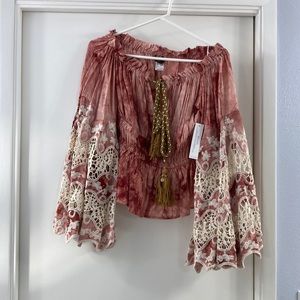 NWT Venus Lace off the shoulder Boho top